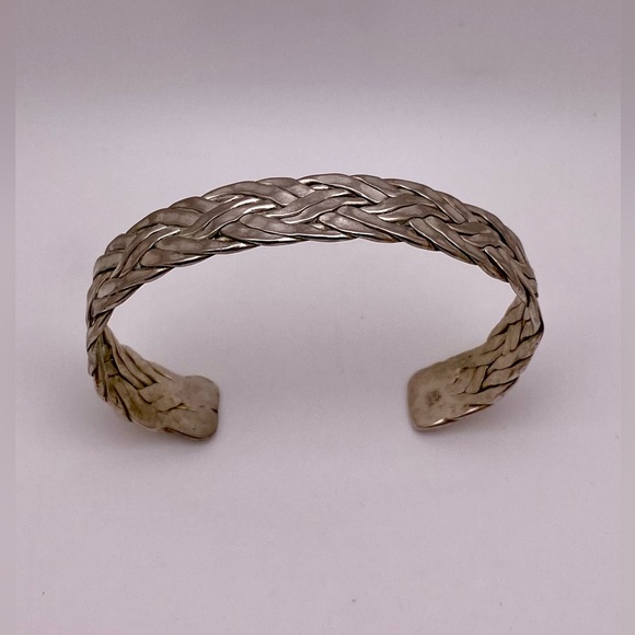 Vintage sterling silver woven cuff bracelet - Picture 1 of 5